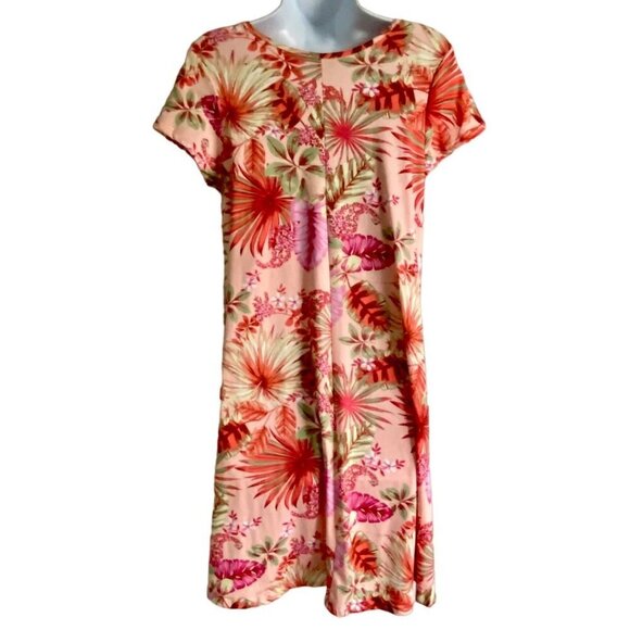 Thyme and Honey Pullover Short Sleeve Pink Floral Print Dress Medium NEW - Picture 9 of 9